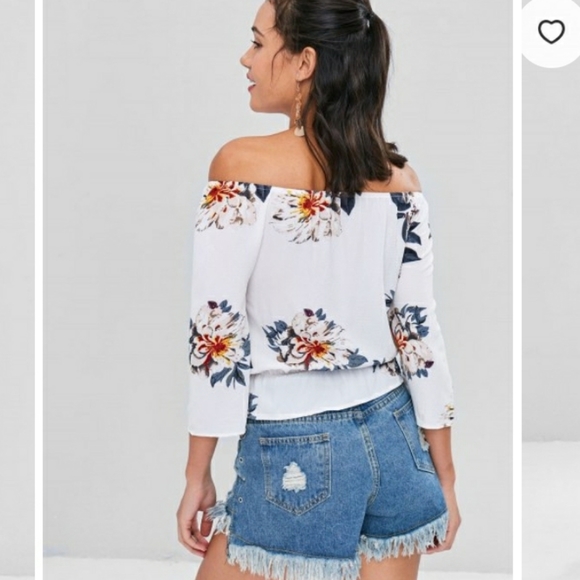 2/$8: Off-The-Shoulder Floral Top - Picture 3 of 3